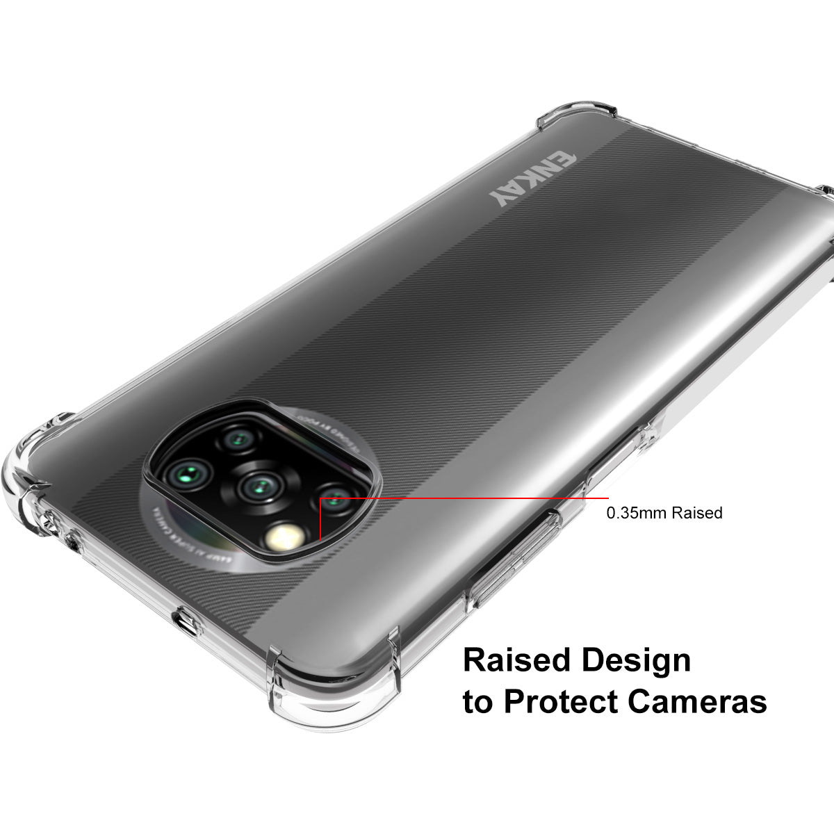 ENKAY ENK-PC0622 2 in 1 Clear TPU Case [Complete Cover] 0.26mm 9H 2.5D Tempered Glass Full Glue Screen Film for Xiaomi Poco X3 Poco X3 NFC