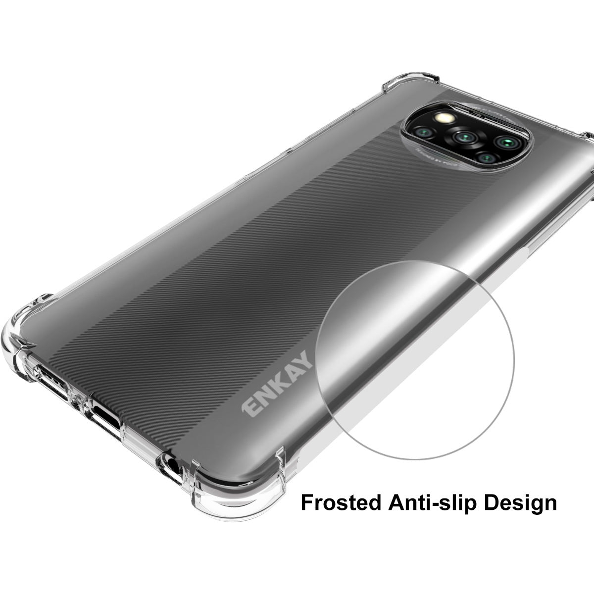 ENKAY ENK-PC0622 2 in 1 Clear TPU Case [Complete Cover] 0.26mm 9H 2.5D Tempered Glass Full Glue Screen Film for Xiaomi Poco X3 Poco X3 NFC