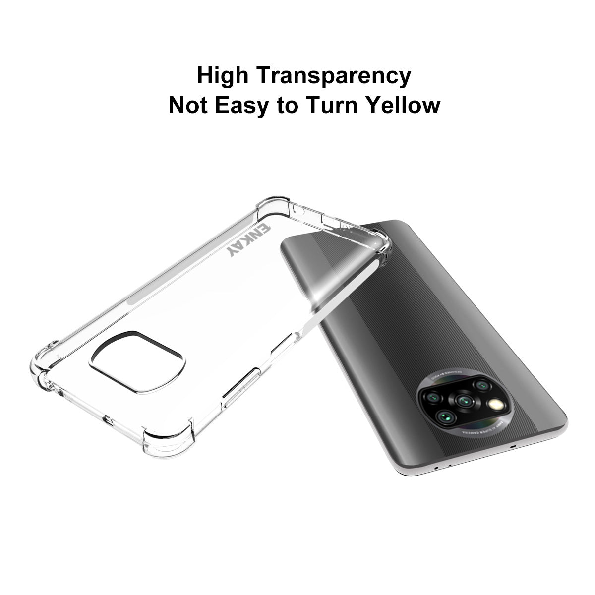 ENKAY ENK-PC0622 2 in 1 Clear TPU Case [Complete Cover] 0.26mm 9H 2.5D Tempered Glass Full Glue Screen Film for Xiaomi Poco X3 Poco X3 NFC