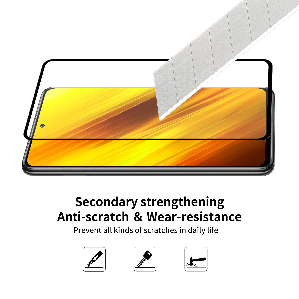 ENKAY ENK-PC0622 2 in 1 Clear TPU Case [Complete Cover] 0.26mm 9H 2.5D Tempered Glass Full Glue Screen Film for Xiaomi Poco X3 Poco X3 NFC