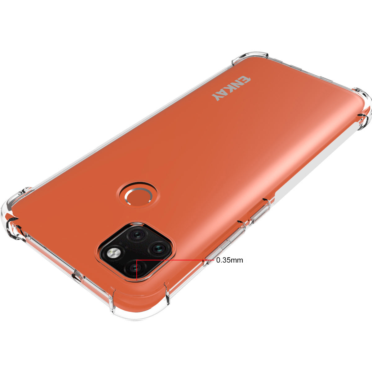 ENKAY ENK-PC0552 Anti-Drop Transparent TPU Thickening Four Corners Cover Case Complete Cover 0.26mm 9H 2.5D Full Glue Tempered Glass Screen Film for Xiaomi Redmi 9C Redmi 9C NFC