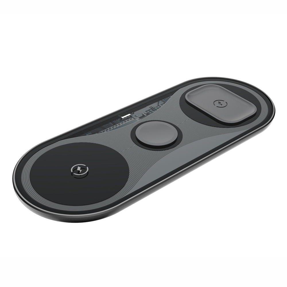 X39 For Apple Watch iPhone Airpods 3-in-1 Wireless Charger Station 15W Max Fast Charging Pad