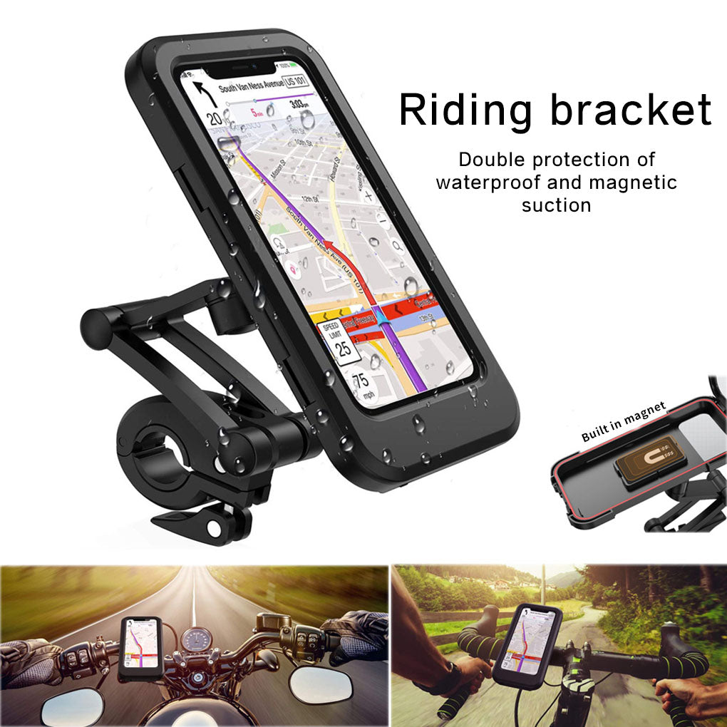 360¡ã Rotation Touch Screen Waterproof Bicycle Mobile Phone Bag Bracket with Built-in Magnetic Attraction