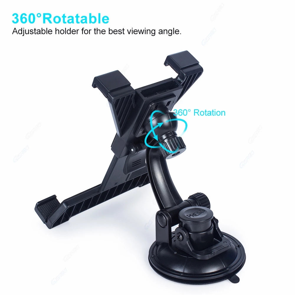 Car Dashboard Tablet Mount 360¡ã Rotation Windshield Suction Cup iPad Holder for 7-14inch Tablet