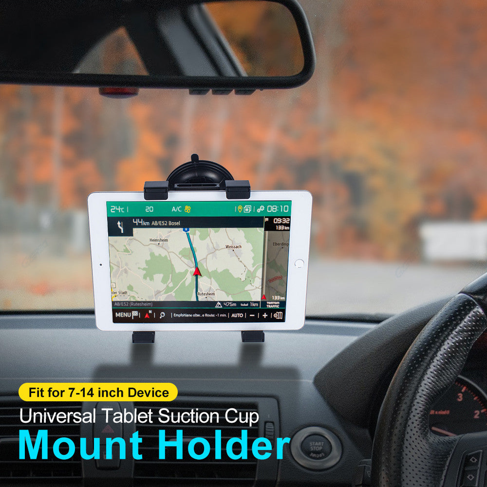 Car Dashboard Tablet Mount 360¡ã Rotation Windshield Suction Cup iPad Holder for 7-14inch Tablet