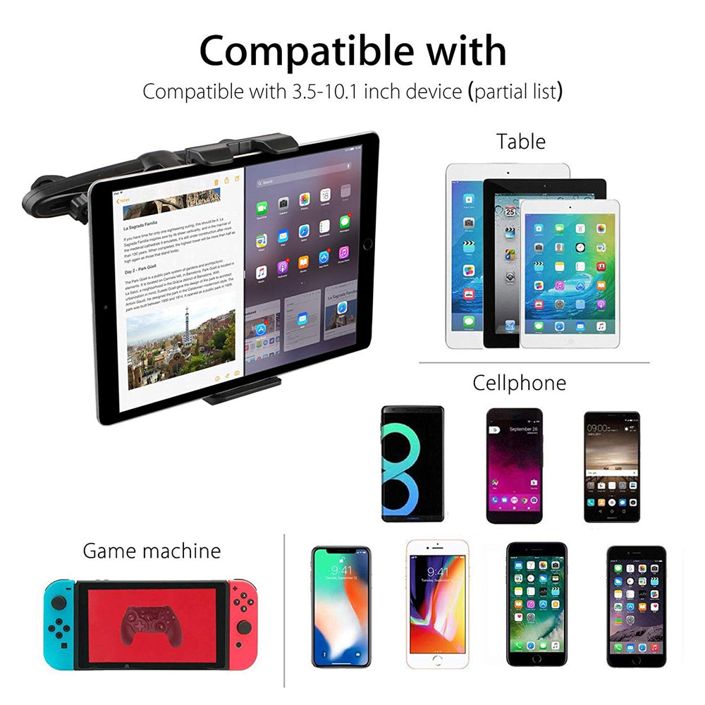 Car Back Seat Tablet Headrest Mount Holder Stand for Mobile Phone iPad Switch