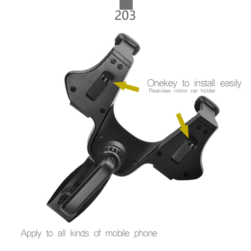 Car Rearview Mirror Mount Cell Phone GPS Stand Holder Cradle for iPhone Samsung Huawei