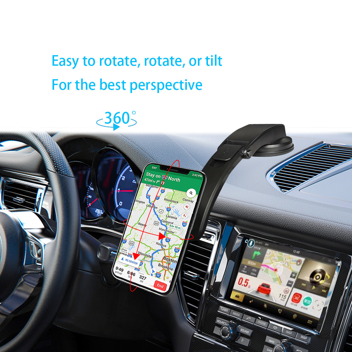 Car Dashboard Windshield Mount 360 Degree Rotatable Magnetic Phone Holder Stand