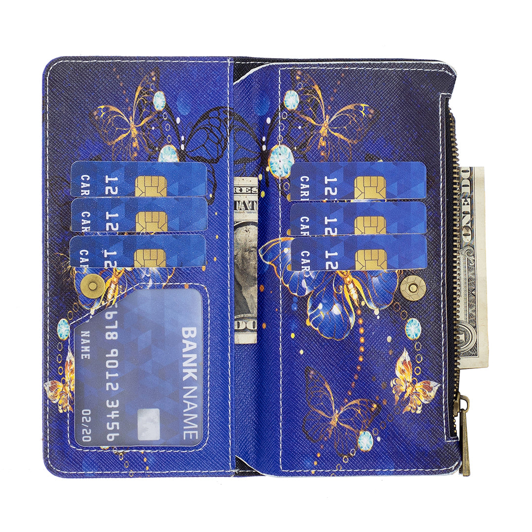 For Samsung Galaxy M14 5G BF03 Zipper Wallet Leather Phone Case Pattern Printing Wallet Stand Cover