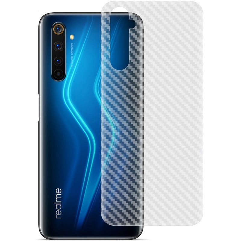 IMAK Carbon Fiber Texture Soft PVC Back Protector for Realme 6 Pro