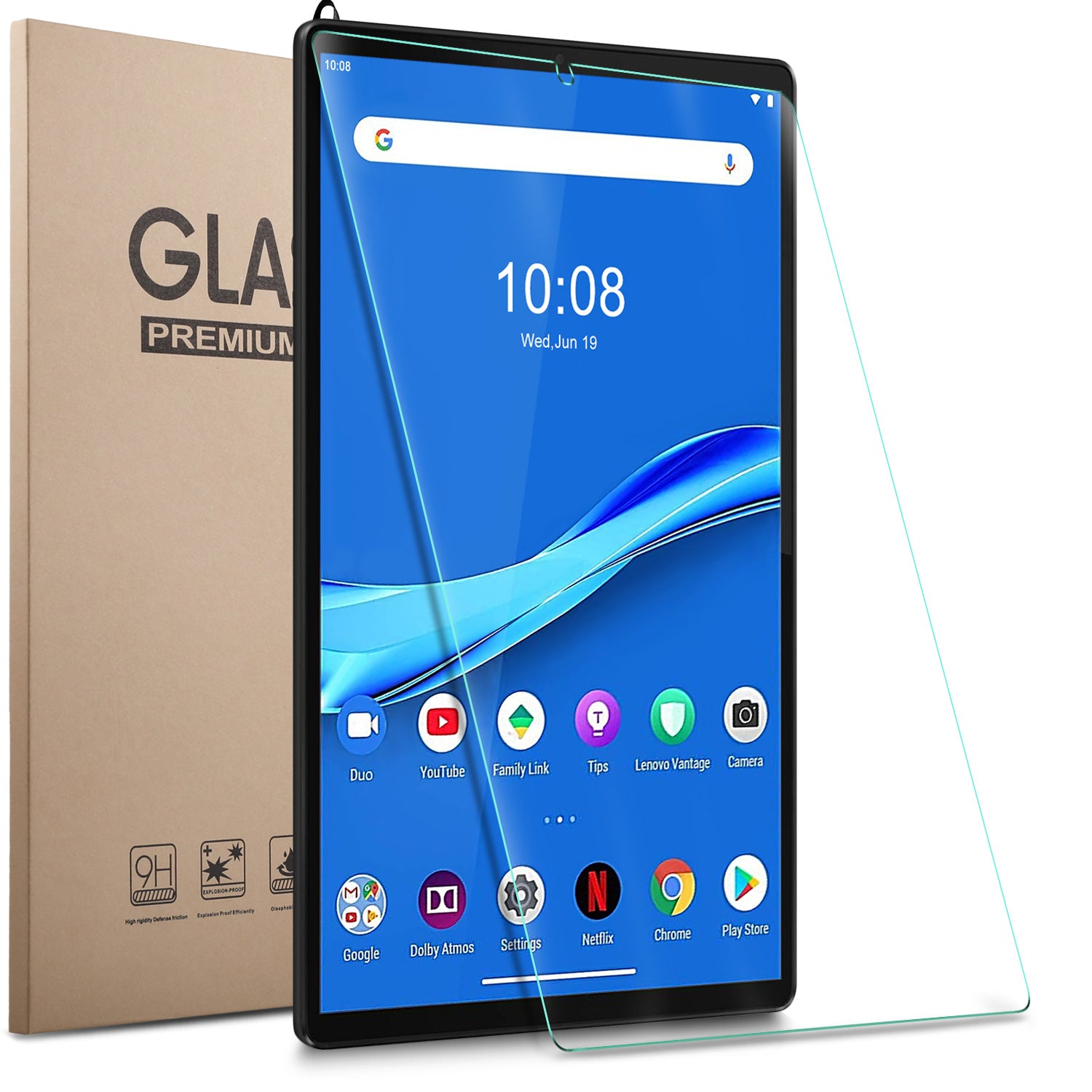 Anti-explosion Anti-scratch Dustproof Straight Edge 9H Tempered Glass Screen Protector Film for Lenovo Tab M10 Plus Tab K10