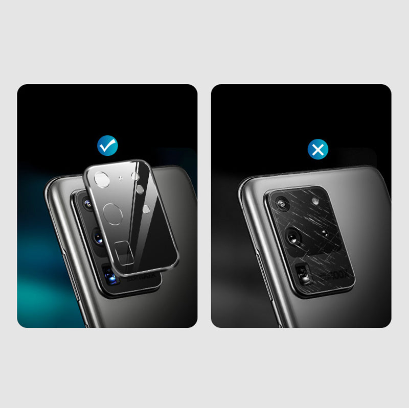 Metal Tempered Glass Camera Lens Ring Protector for Samsung Galaxy S20 Ultra