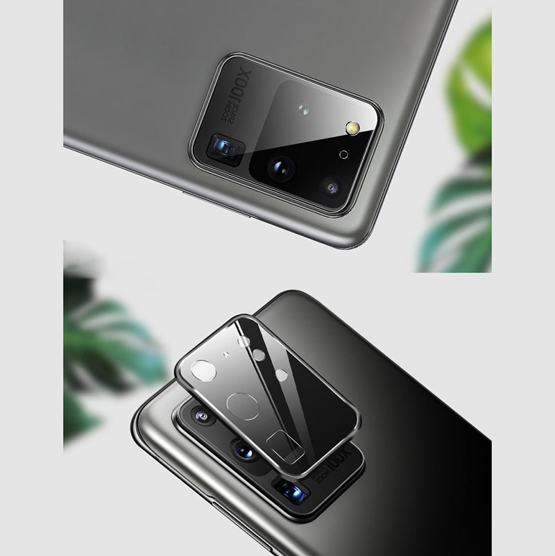 Metal Tempered Glass Camera Lens Ring Protector for Samsung Galaxy S20 Ultra