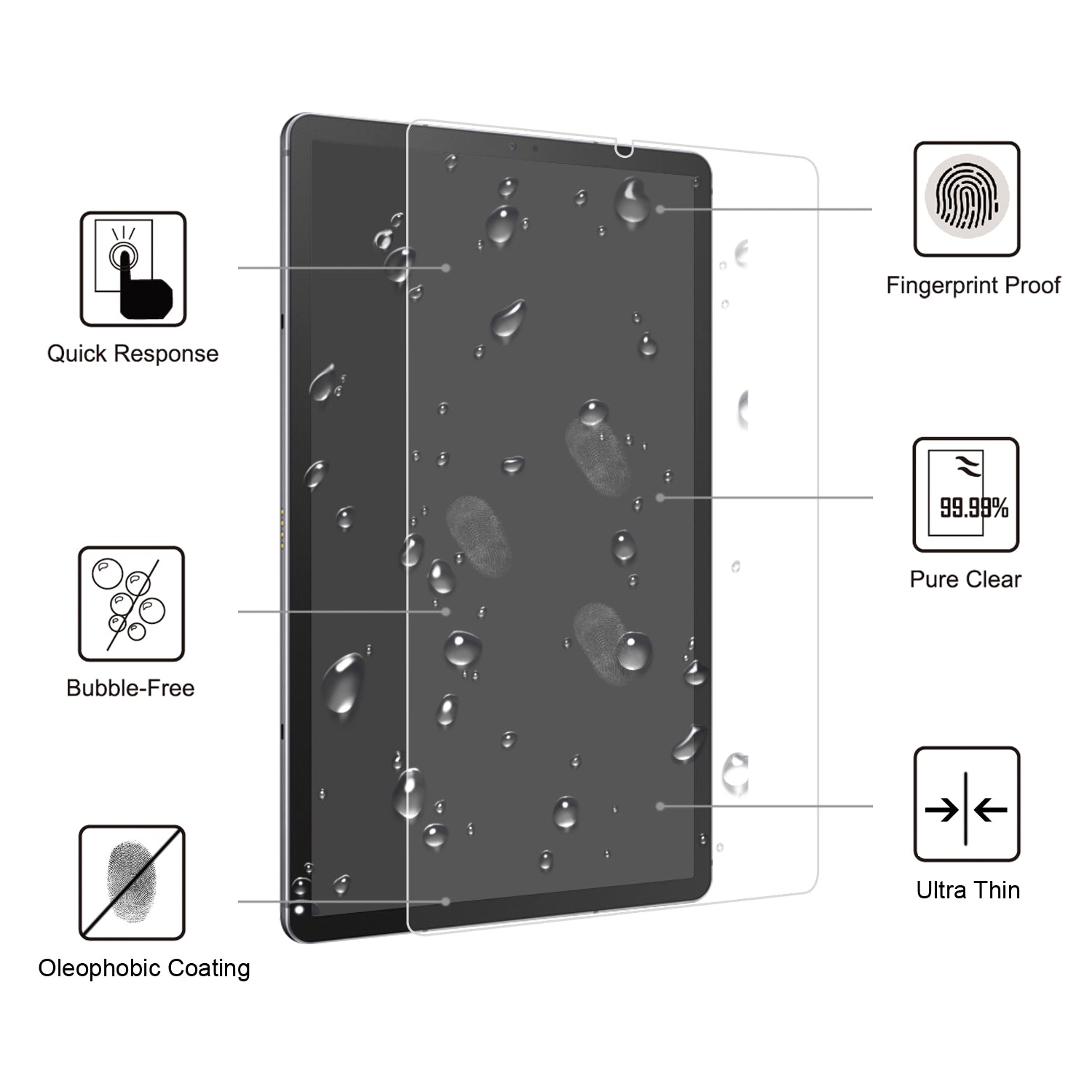 HD Anti-explosion Tempered Glass Screen Protector Film for Samsung Galaxy Tab S6 Lite S6 Lite (2022)