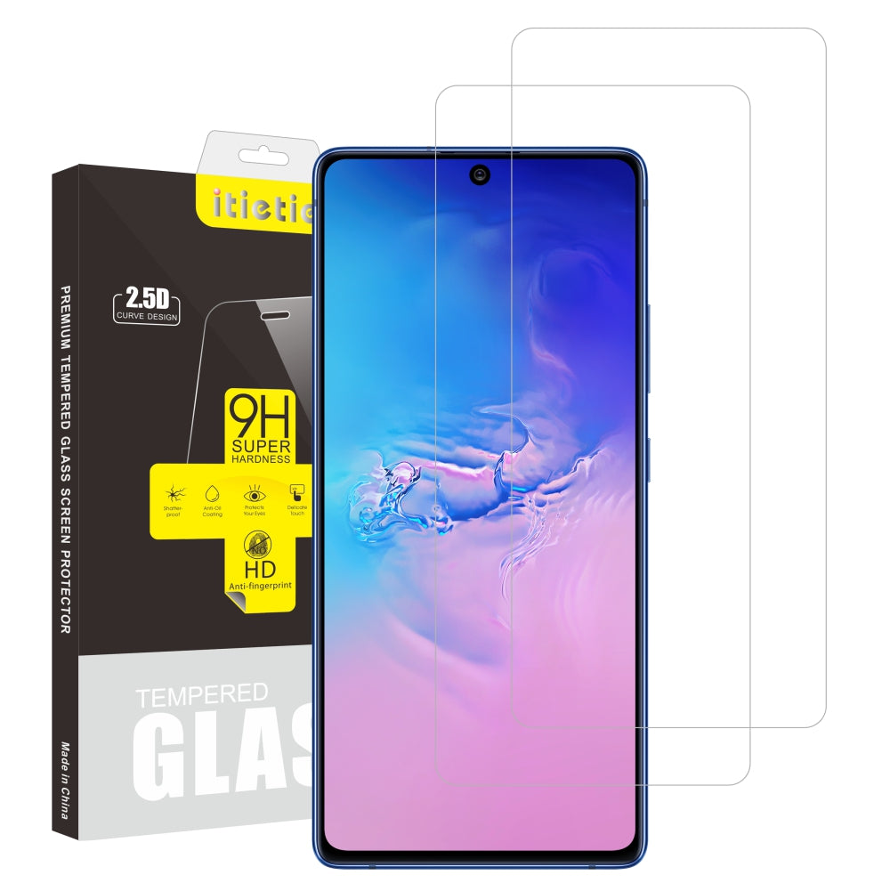 ITIETIE [2Pcs Set] 2.5D 9H Ultra Clear Tempered Glass Screen Protectors for Samsung Galaxy A91 S10 Lite