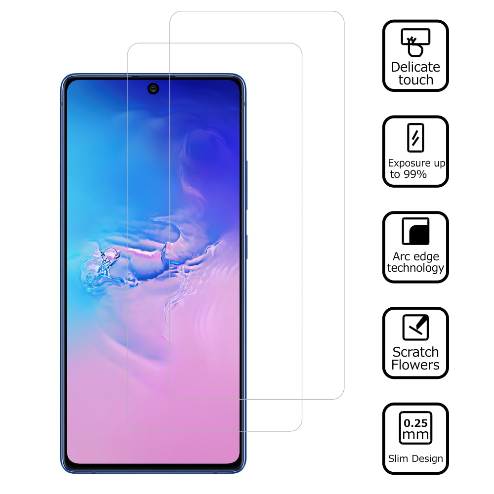ITIETIE [2ks sada] 2,5D 9H ultra čiré tvrzené sklo pro ochranu obrazovky pro Samsung Galaxy A91 S10 Lite