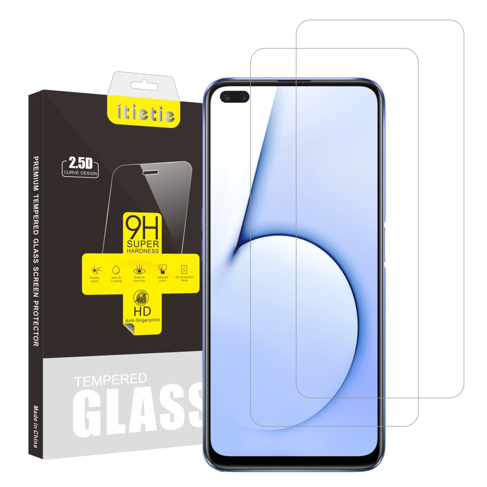 2Pcs Set ITIETIE 2.5D 9H Tempered Glass Screen Film for Realme X50 5G