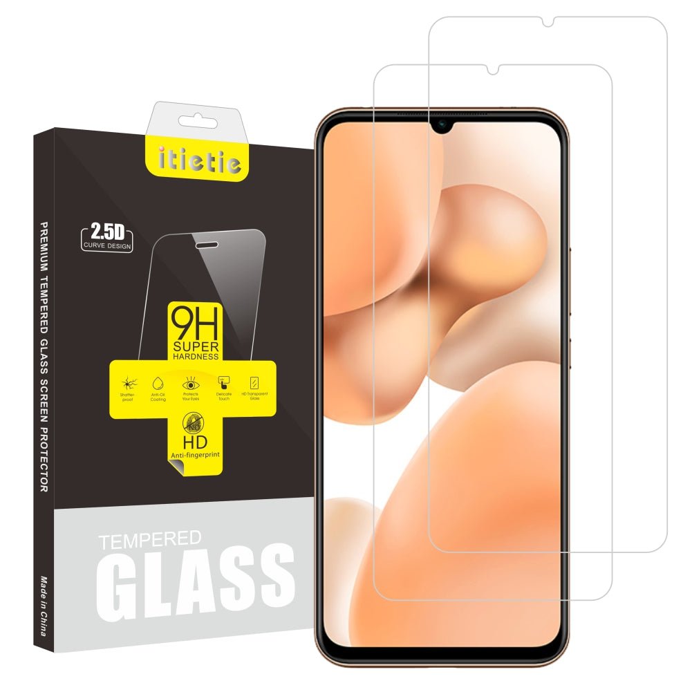 2Pcs Set ITIETIE 2.5D 9H Tempered Glass Screen Protective Film for Xiaomi Mi 10 Lite 5G