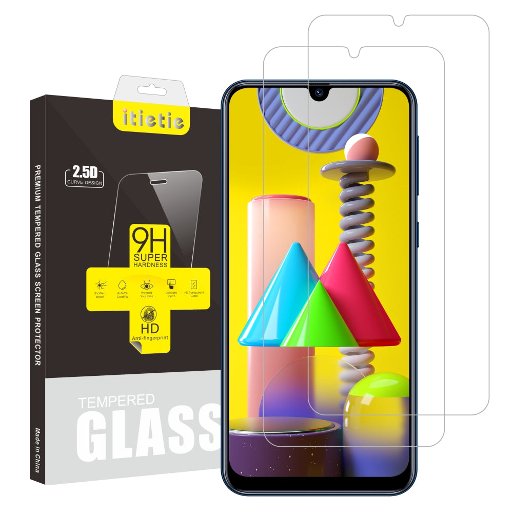 2Pcs Set ITIETIE 2.5D 9H Tempered Glass Screen Guard Film for Samsung Galaxy M31