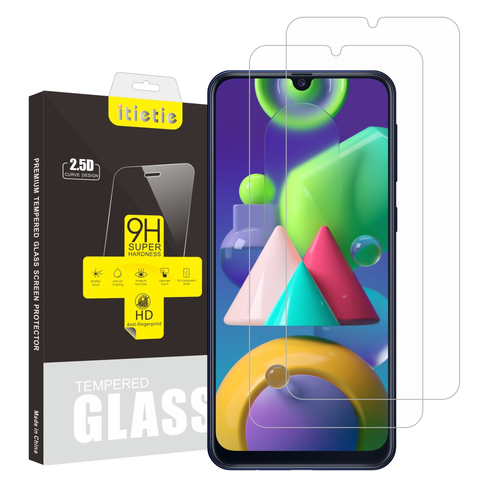 2Pcs Set ITIETIE 2.5D 9H Tempered Glass Screen Protection Film for Samsung Galaxy M21