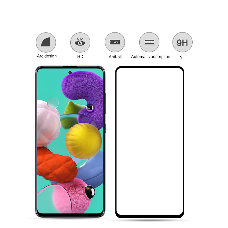 MOCOLO for Samsung Galaxy A51 SM-A515 3D Curved Side Glue Tempered Glass Full Screen Protector Film - Black