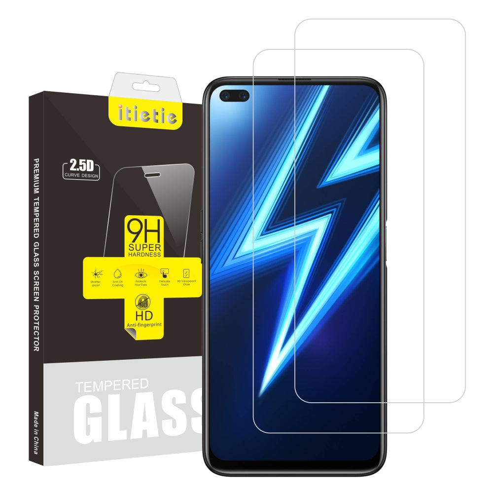 ITIETIE 2Pcs Set ITIETIE 2.5D 9H Tempered Glass Screen Protector Film for Realme 6 Pro