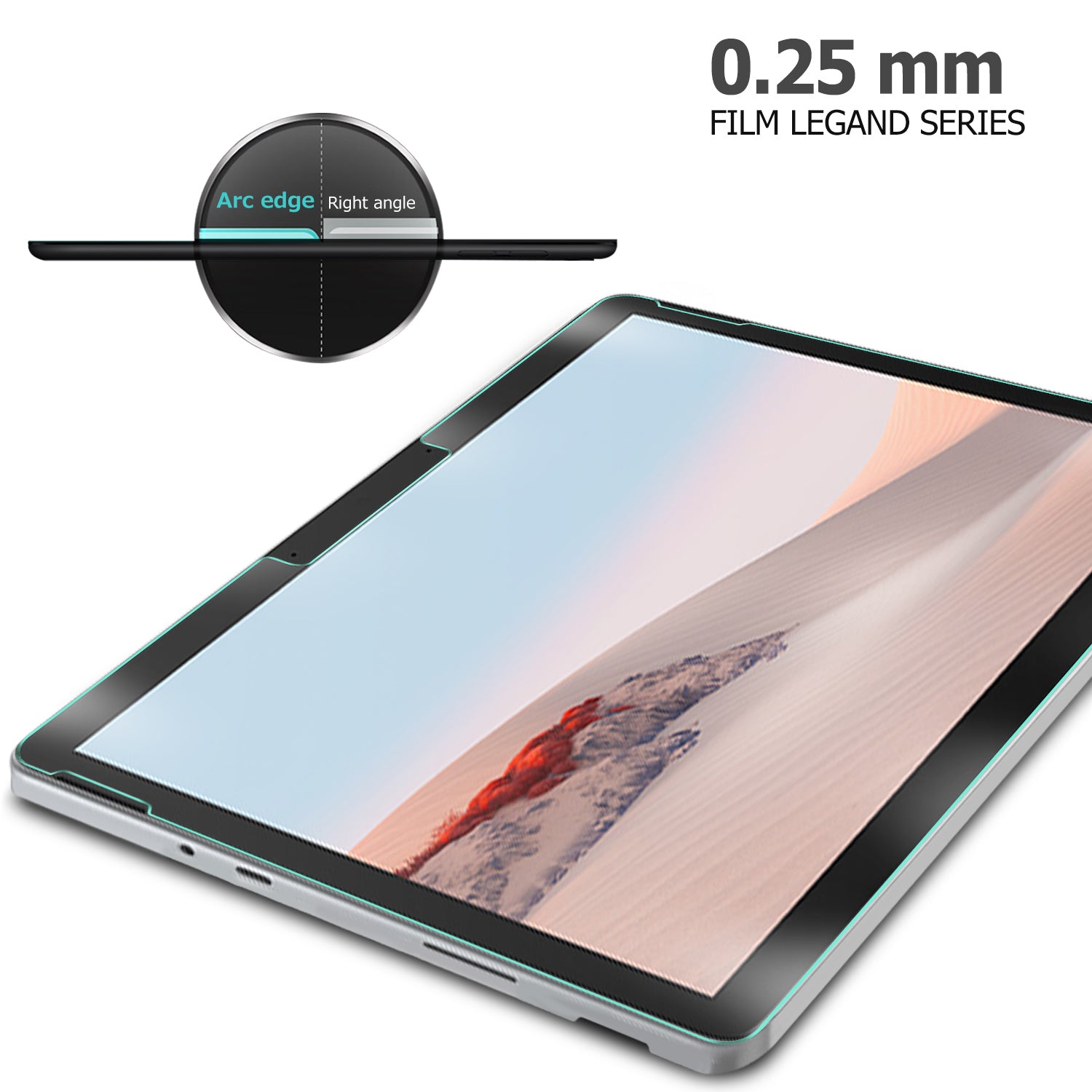 For Microsoft Surface Go 2 3 Tempered Glass Screen Protector Full Cover Anti-Scratch Arc Edge Film