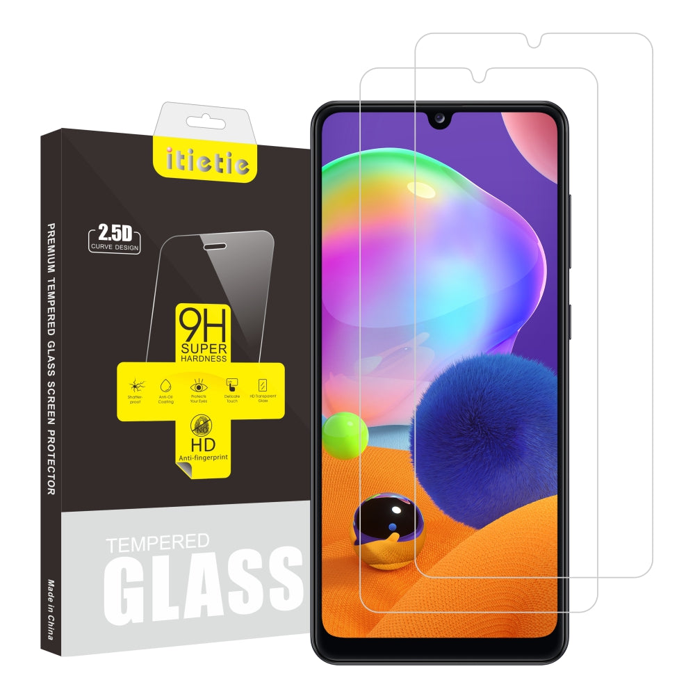 ITIETIE 2Pcs Set 2.5D 9H Tempered Glass Screen Film for Samsung Galaxy A31