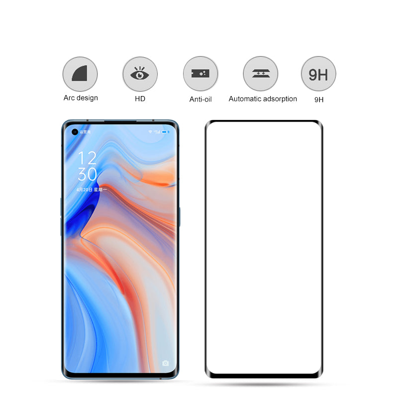 MOCOLO 3D Curved Screen Protector for OnePlus 8 Oppo Reno 3 Pro 5G Reno4 Pro 5G Reno 5 Pro 5G, Full Coverage Full Glue HD Tempered Glass Film