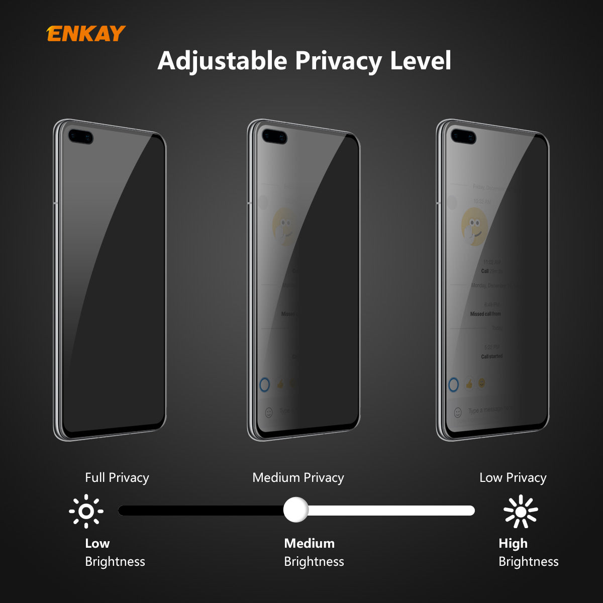 HAT PRINCE 0.26mm 9H 6D Full Screen Anti-Spy Tempered Glass Screen Protector for Huawei P40