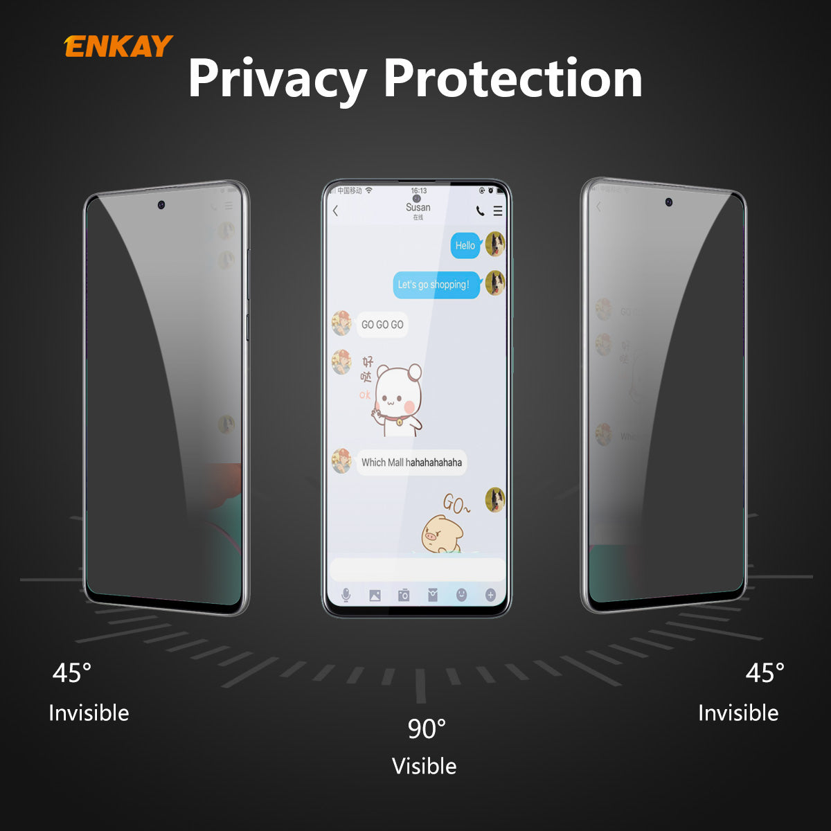 HAT PRINCE 0.26mm 9H 6D Full Screen Anti-Spy Tempered Glass Screen Guard Film for Samsung Galaxy A51 SM-A515