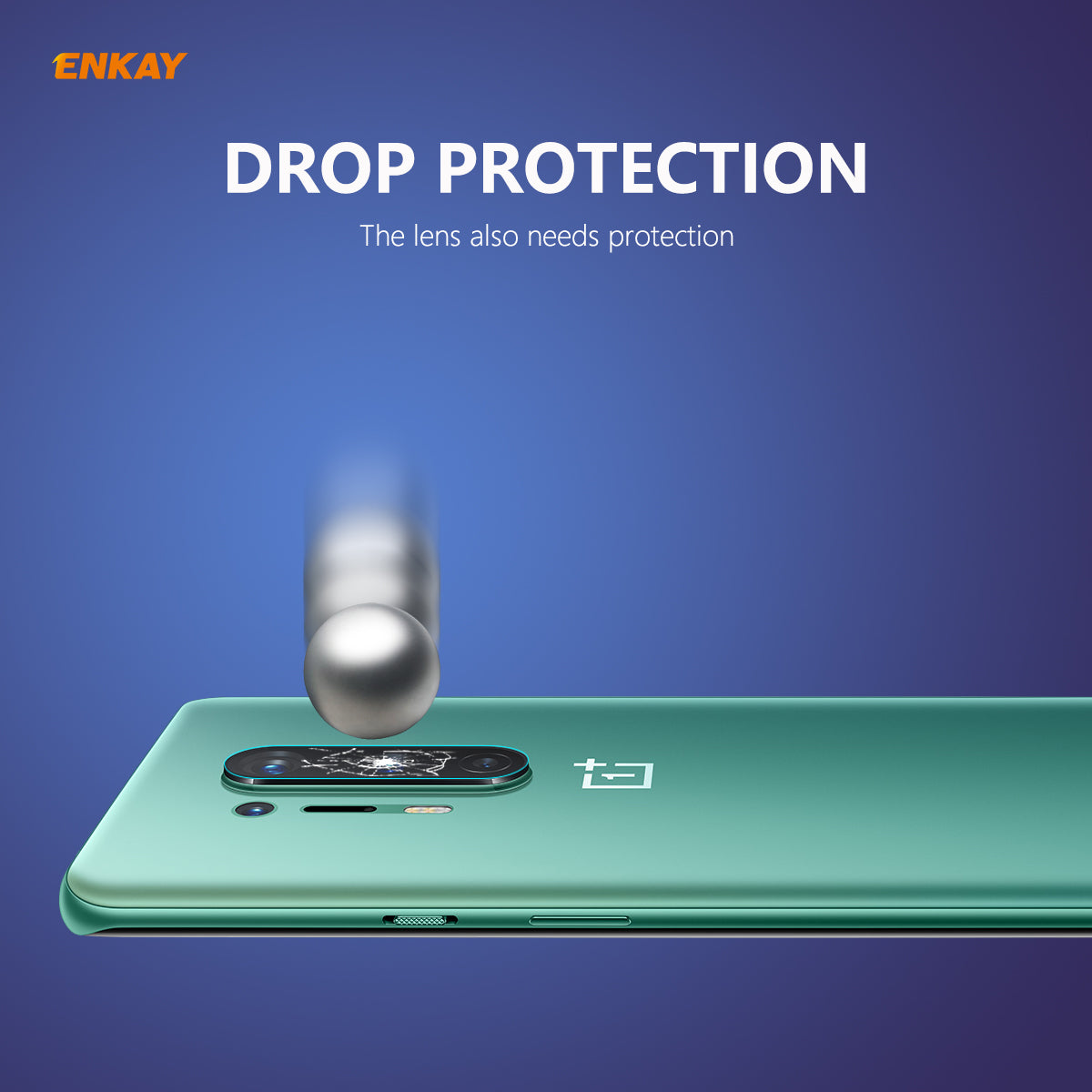 2Pcs ENKAY HAT PRINCE [0.2mm 9H 2.15D Arc Edges] Tempered Glass Back Camera Lens Guard Films for OnePlus 8 Pro