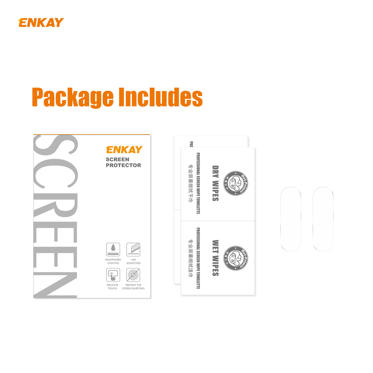 2Pcs ENKAY HAT PRINCE [0.2mm 9H 2.15D Arc Edges] Tempered Glass Back Camera Lens Guard Films for OnePlus 8 Pro