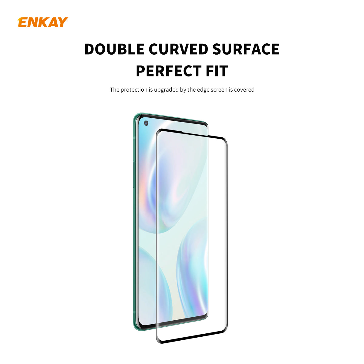 ENKAY 0.26mm 9H 3D Curved Full Glue Tempered Glass Full Screen Film for OnePlus 8