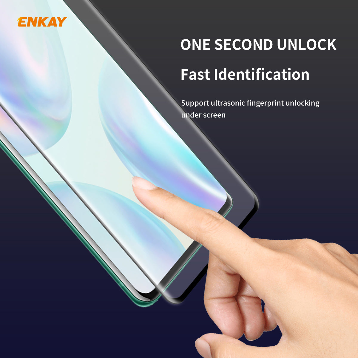 ENKAY 0.26mm 9H 3D Curved Full Glue Tempered Glass Full Screen Film for OnePlus 8