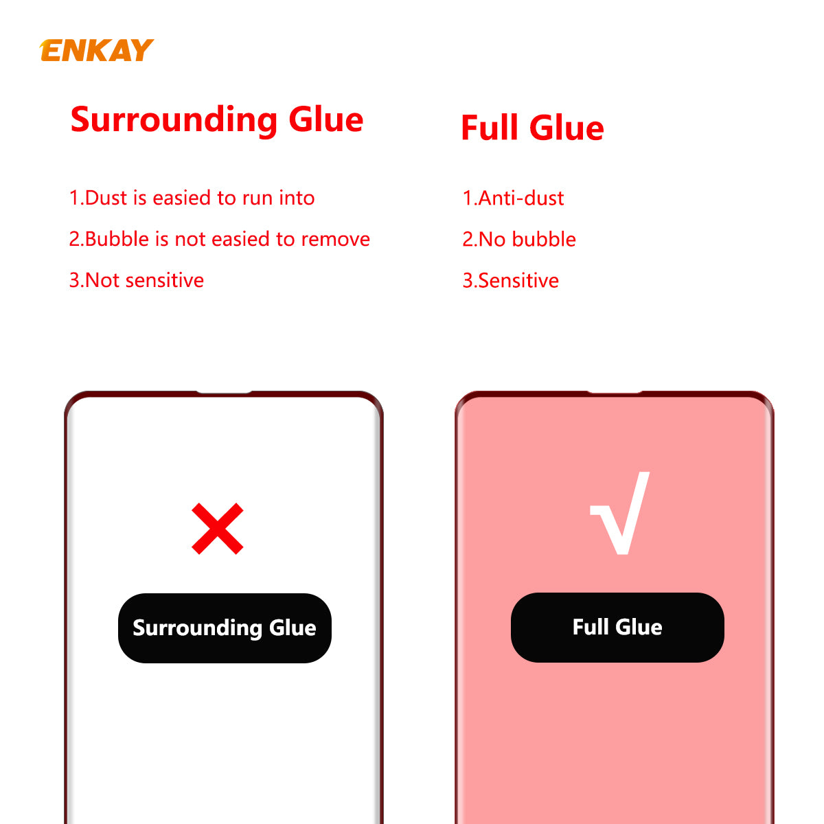 ENKAY 0.26mm 9H 3D Curved Full Glue Tempered Glass Full Screen Film Protector for Samsung Galaxy S10 Plus