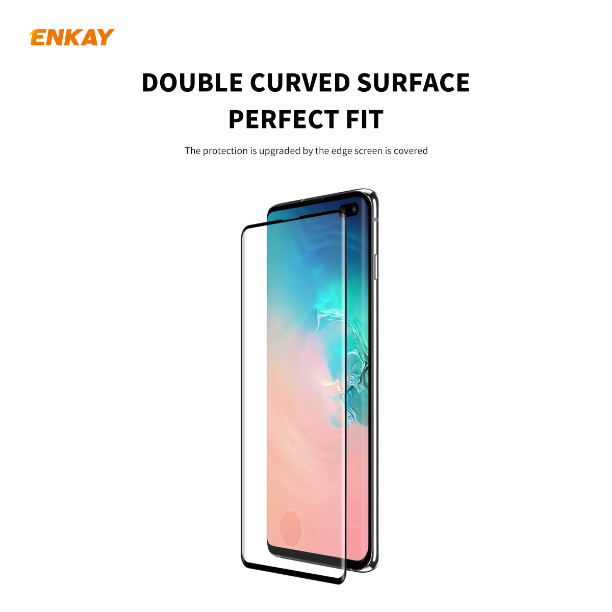 ENKAY 0.26mm 9H 3D Curved Full Glue Tempered Glass Full Screen Film Protector for Samsung Galaxy S10 Plus