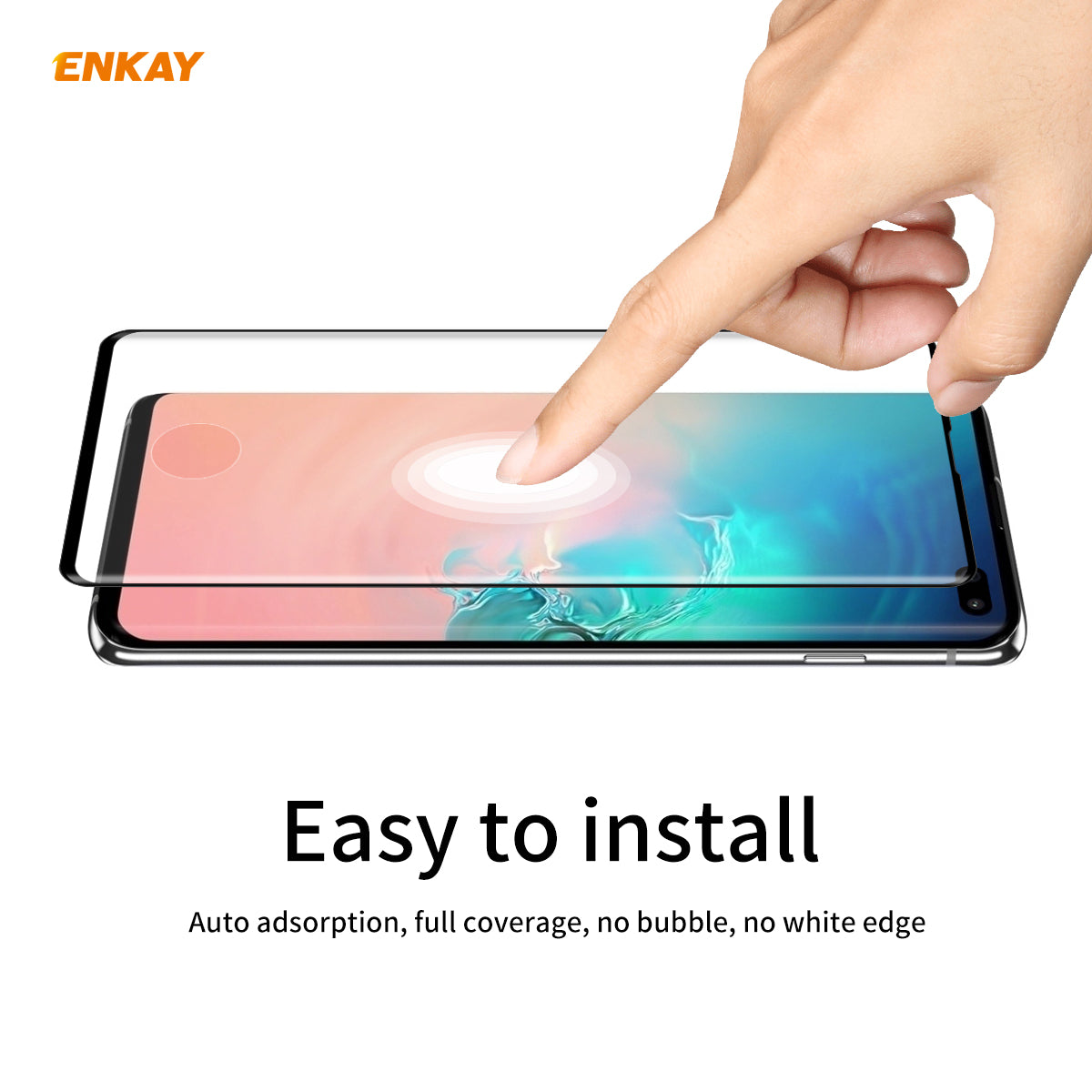 ENKAY 0.26mm 9H 3D Curved Full Glue Tempered Glass Full Screen Film Protector for Samsung Galaxy S10 Plus