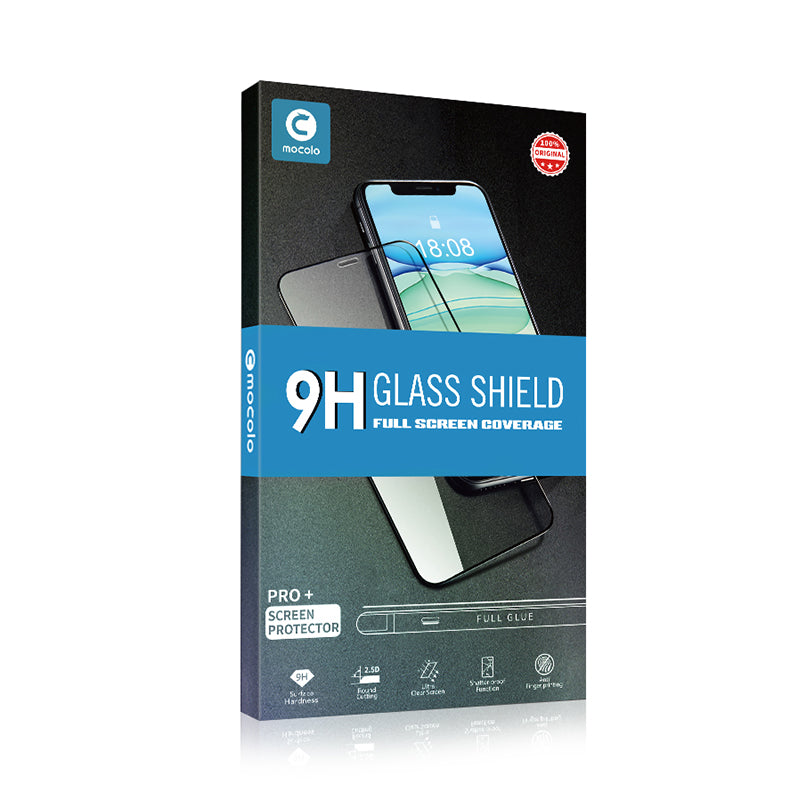 MOCOLO Secondary Hardening Screen Protector for Xiaomi Redmi 9A, HD Clear Silk Printing Full Coverage Full Glue Tempered Glass Film