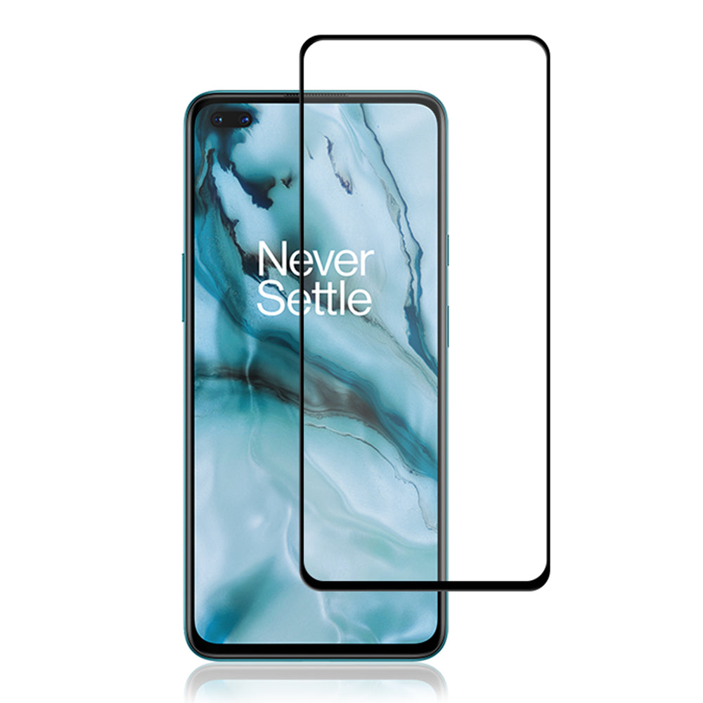 AMORUS Full Glue Full Size Silk Printing Tempered Glass Screen Protector for OnePlus Nord