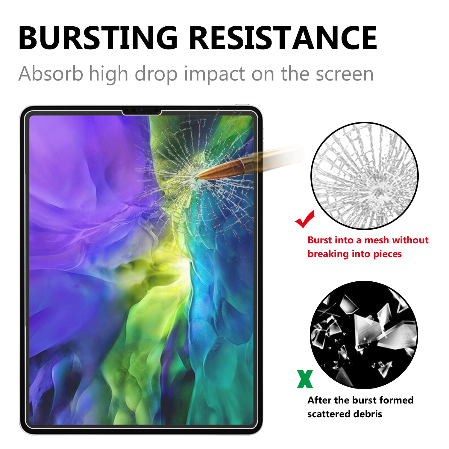 Full Size Tempered Glass Screen Protector Film Cover for iPad Air (2020) Air (2022) 10.9 inch