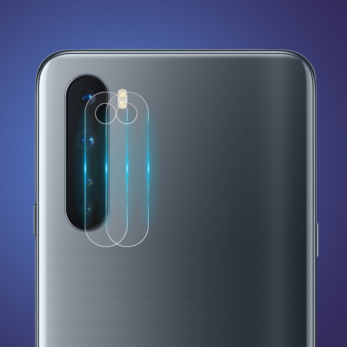 HAT PRINCE 2Pcs Set 0.2mm 9H 2.15D Arc Edges Tempered Glass Rear Camera Protectors for OnePlus Nord
