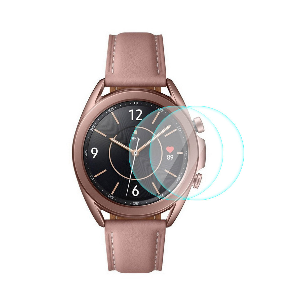 HAT PRINCE 2 Pcs Set 0.2mm 9H 2.15D Arc Edge Tempered Glass Watch Screen Film for Samsung Galaxy Watch 3 41mm