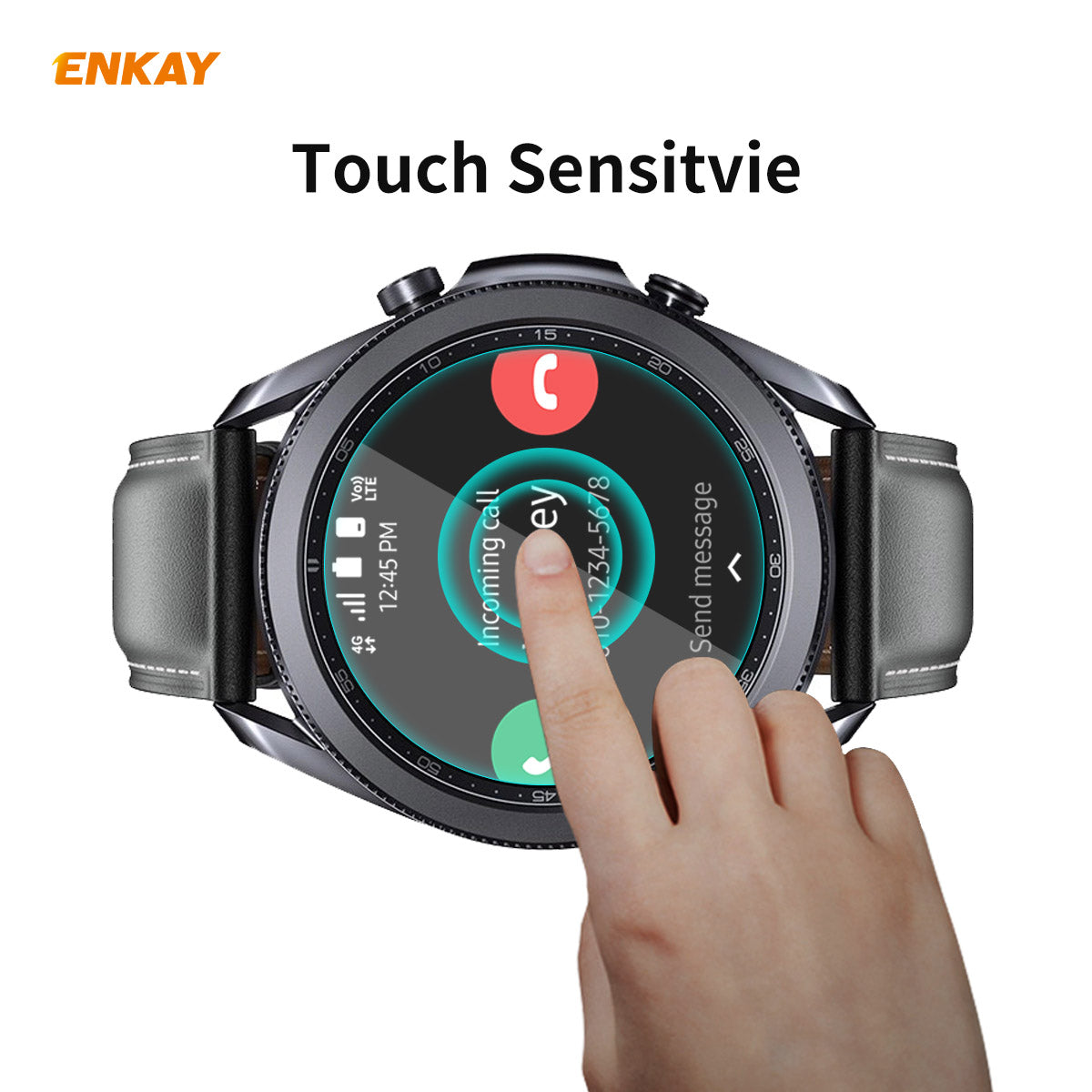HAT PRINCE 0.2mm 9H 2.15D Arc Edge Tempered Glass Watch Screen Film for Samsung Galaxy Watch 3 45mm