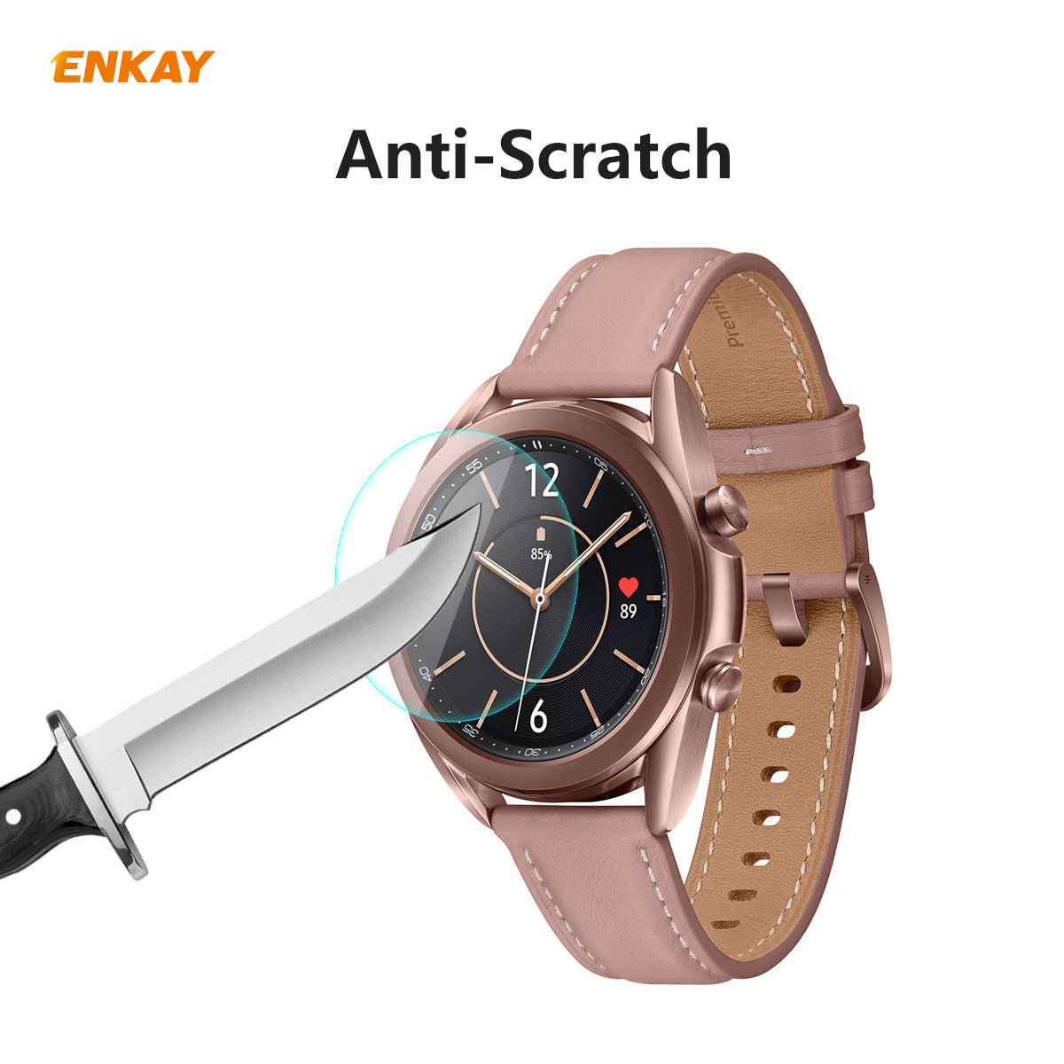HAT PRINCE 0.2mm 9H 2.15D Arc Edge Tempered Glass Watch Screen Film for Samsung Galaxy Watch 3 45mm