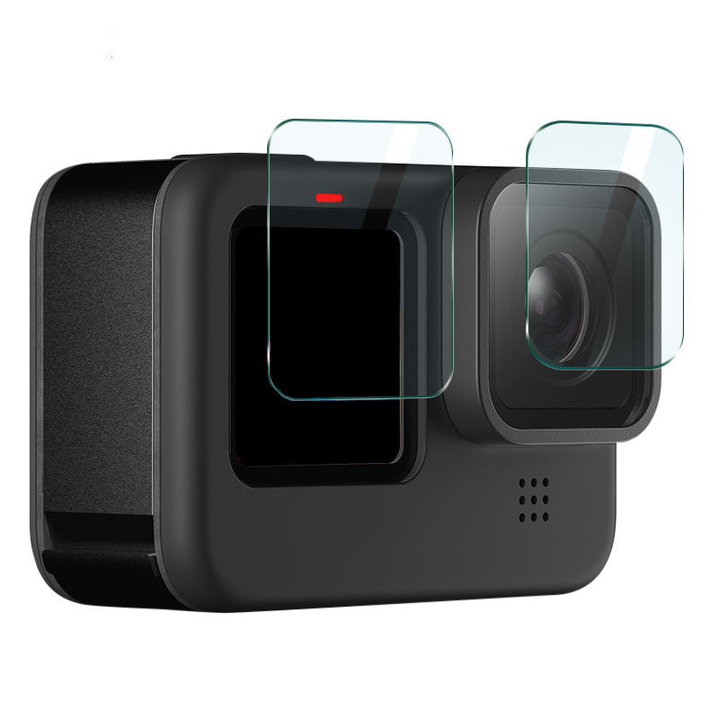 IMAK A Set of Front Back Screen Protector with Camera Lens Film for GoPro Hero9 Tempered Glass Film