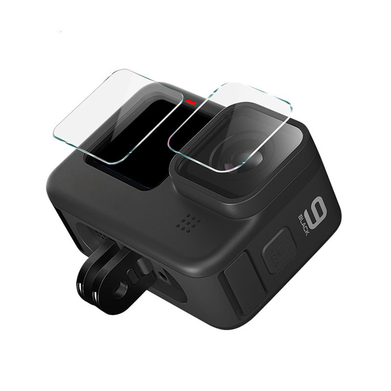 IMAK A Set of Front Back Screen Protector with Camera Lens Film for GoPro Hero9 Tempered Glass Film