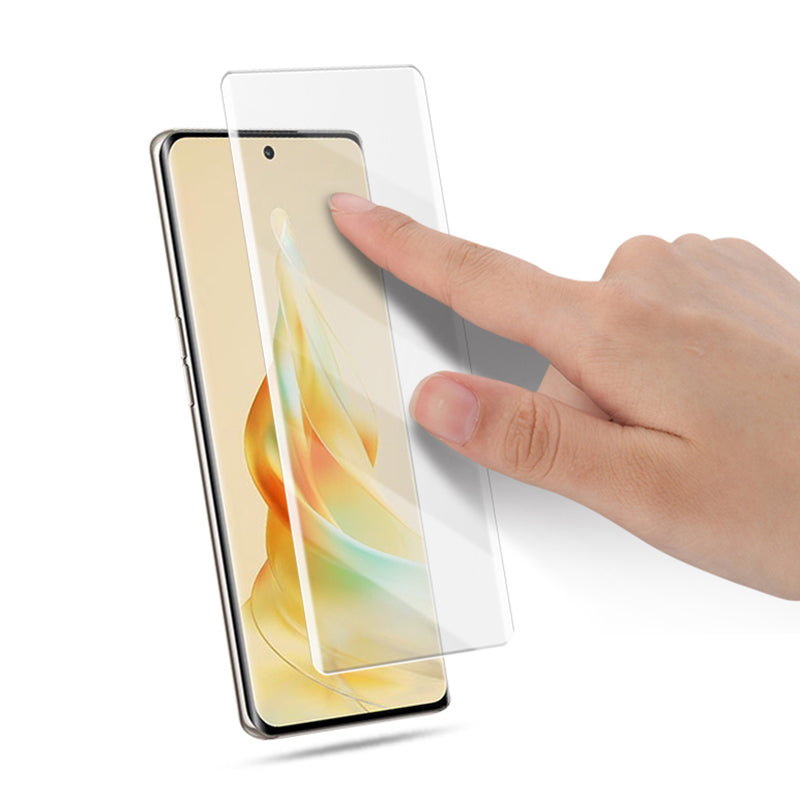 MOCOLO 3D Curved UV Liquid Tempered Glass Film for Oppo Reno8 T 5G/A1 Pro 5G Clear Anti-fingerprint Full Screen Protector