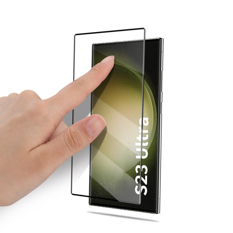 MOCOLO HD Screen Protector For Samsung Galaxy S23 Ultra 3D Curved Edges Full Glue Anti-fingerprint Tempered Glass Film - Black