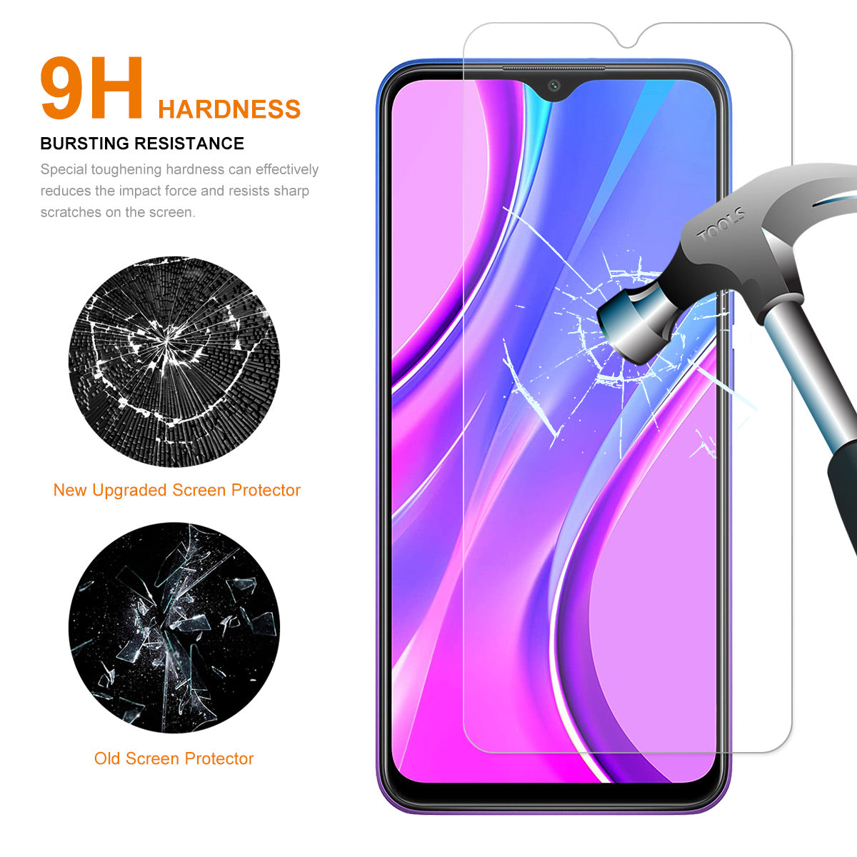 ENKAY HAT PRINCE for Xiaomi Redmi 9 Tempered Glass Film 9H 0.26mm 2.5D Anti-explosion HD Clear Screen Protector